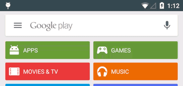 Google Play Store search field