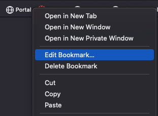 Right click on broken bookmark and select Edit Bookmark