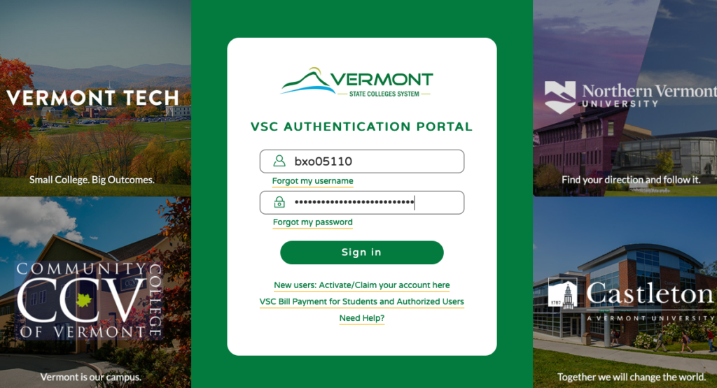 Authenticate in the VSC Portal