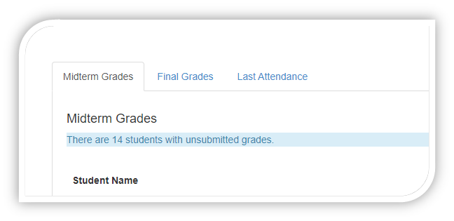 Screenshot to choose midterm or final grades