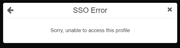 Screenshot of the Portal SSO Error