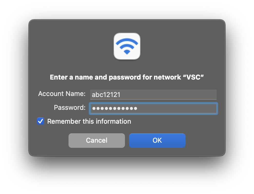 Wifi Setup Mac VSC IT