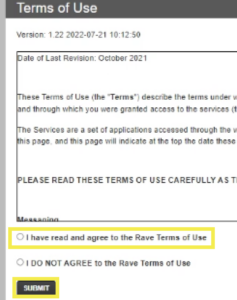 Rave terms of use