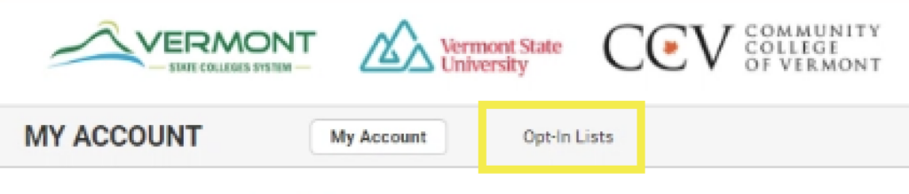 Opt-In lists link will be at the top left of the Rave screen
