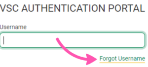 Screenshot showing the location of the Forgot Username link