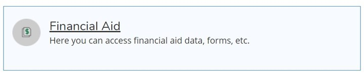 Financial aid navigation tile
