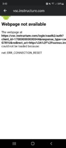 Canvas Webpage not available
