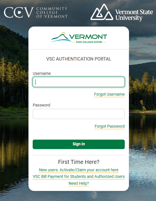 SSO login screen
