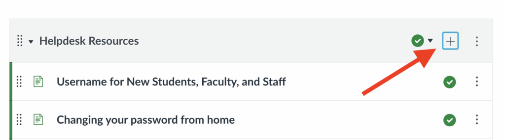 Image indicating plus button in Canvas Module.