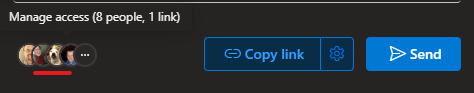 A screenshot of the Manage Access menu option when sharing via OneDrive